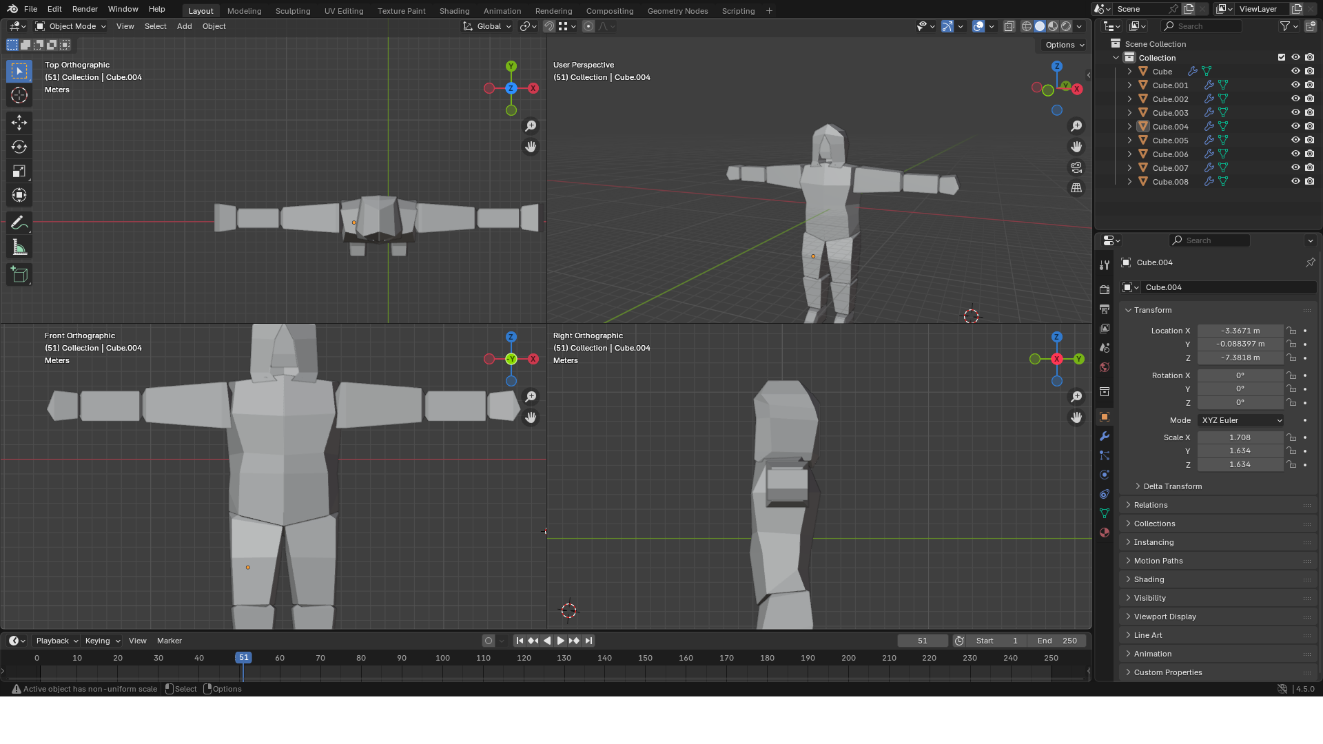 Primer intento de modelado de personaje